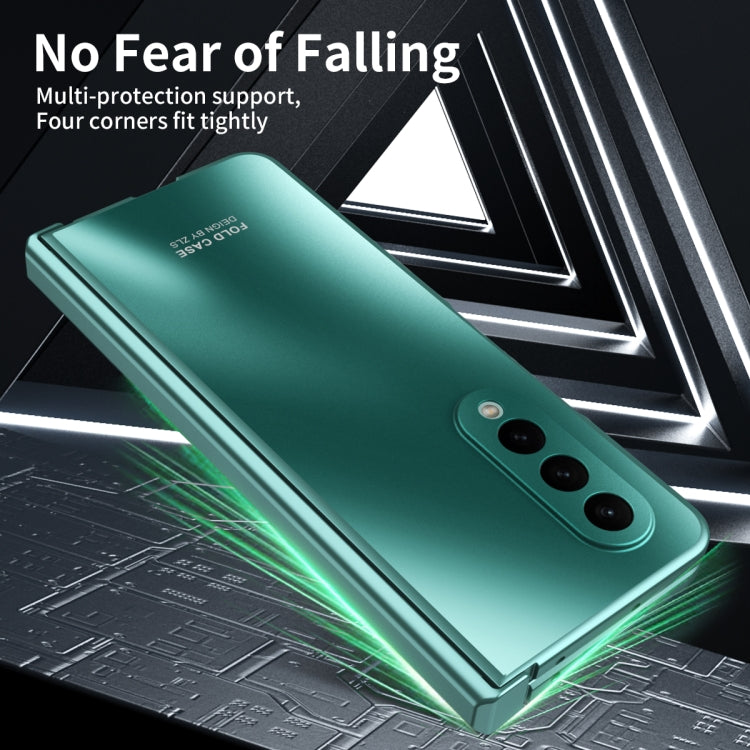 For Samsung Galaxy Z Fold4 5G Integrated Electroplating Folding All-inclusive Phone Case(Green) - Galaxy Z Fold4 5G Cases by buy2fix | Online Shopping UK | buy2fix