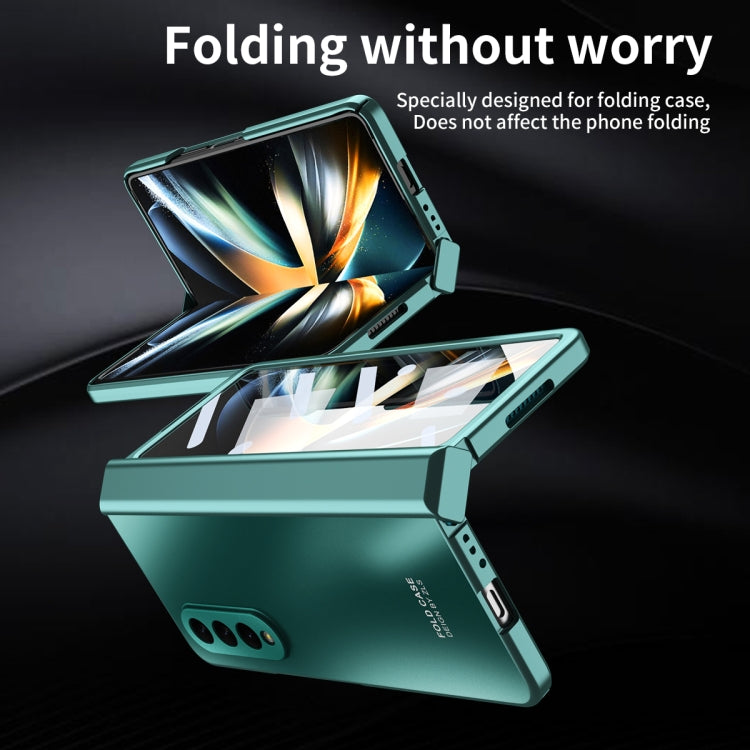 For Samsung Galaxy Z Fold4 5G Integrated Electroplating Folding All-inclusive Phone Case(Green) - Galaxy Z Fold4 5G Cases by buy2fix | Online Shopping UK | buy2fix