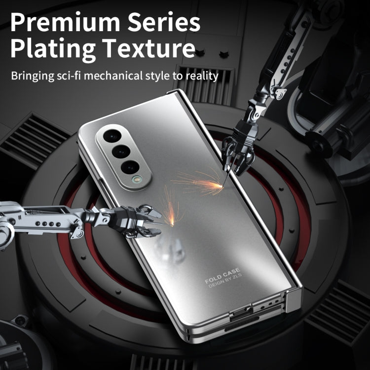 For Samsung Galaxy Z Fold4 5G Integrated Electroplating Folding All-inclusive Phone Case(Silver) - Galaxy Z Fold4 5G Cases by buy2fix | Online Shopping UK | buy2fix
