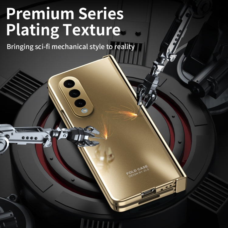 For Samsung Galaxy Z Fold4 5G Integrated Electroplating Folding All-inclusive Phone Case(Champagne Gold) - Galaxy Z Fold4 5G Cases by buy2fix | Online Shopping UK | buy2fix