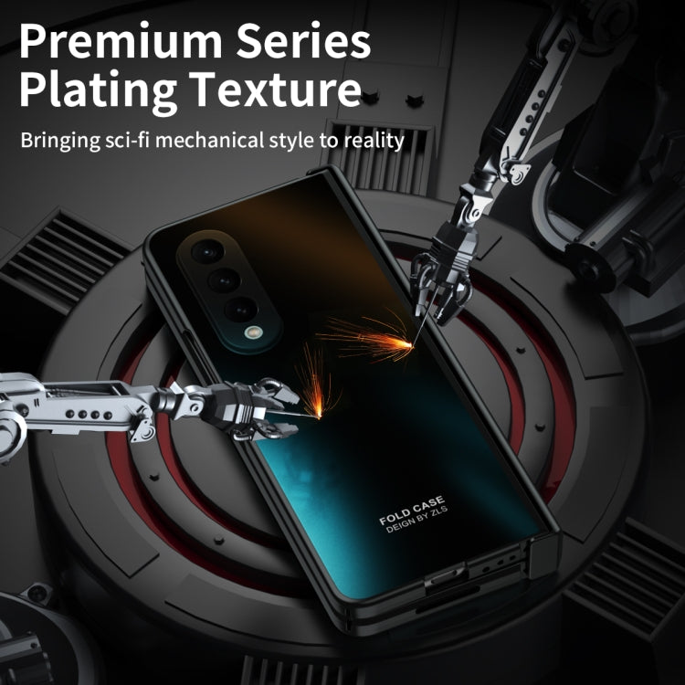 For Samsung Galaxy Z Fold4 5G Integrated Electroplating Folding All-inclusive Phone Case(Black) - Galaxy Z Fold4 5G Cases by buy2fix | Online Shopping UK | buy2fix