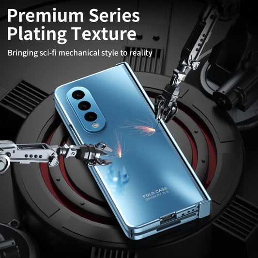 For Samsung Galaxy Z Fold4 5G Integrated Electroplating Folding All-inclusive Phone Case(Blue) - Galaxy Z Fold4 5G Cases by buy2fix | Online Shopping UK | buy2fix