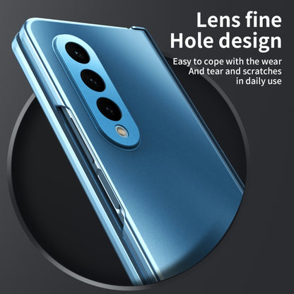 For Samsung Galaxy Z Fold4 5G Integrated Electroplating Folding All-inclusive Phone Case(Blue) - Galaxy Z Fold4 5G Cases by buy2fix | Online Shopping UK | buy2fix