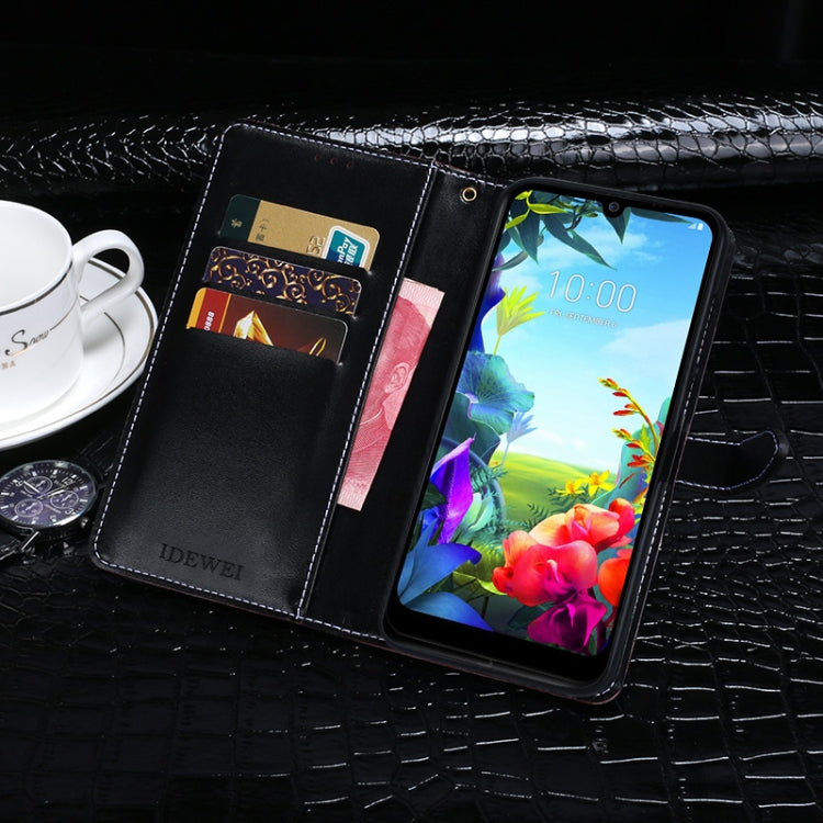 For LG K40S idewei Crocodile Texture Horizontal Flip Leather Case with Holder & Card Slots & Wallet(Dark Blue) - LG Cases by idewei | Online Shopping UK | buy2fix