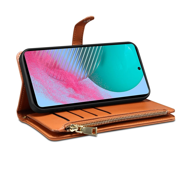 For Samsung Galaxy M54 ESEBLE Star Series Lanyard Zipper Wallet RFID Leather Case(Brown) - Galaxy Phone Cases by ESEBLE | Online Shopping UK | buy2fix
