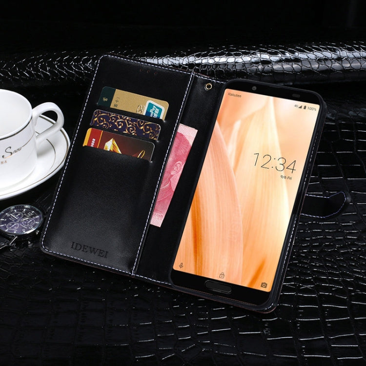 For Sharp Aquos Sense3 Lite idewei Crocodile Texture Horizontal Flip Leather Case with Holder & Card Slots & Wallet(Dark Blue) - More Brand by idewei | Online Shopping UK | buy2fix