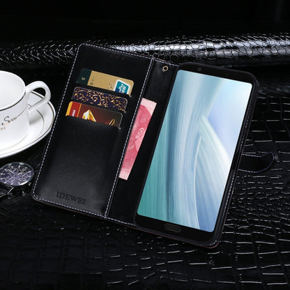 For Sharp Aquos Sense3 Plus idewei Crocodile Texture Horizontal Flip Leather Case with Holder & Card Slots & Wallet(Dark Blue) - More Brand by idewei | Online Shopping UK | buy2fix