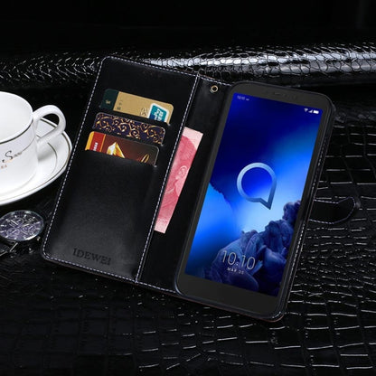 For Alcatel 1V (2019) idewei Crocodile Texture Horizontal Flip Leather Case with Holder & Card Slots & Wallet(Dark Blue) - More Brand by idewei | Online Shopping UK | buy2fix