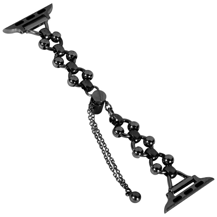 Steel Ball Chain Watch Band For Apple Watch Ultra 49mm&Watch Ultra 2 49mm / Series 9&8&7 45mm / SE 3&SE 2&6&SE&5&4 44mm / 3&2&1 42mm (Black) by buy2fix