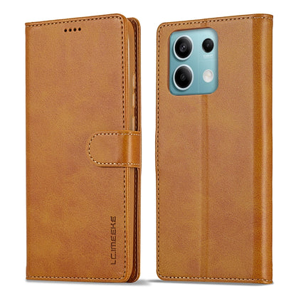 For Xiaomi Redmi Note 13 5G LC.IMEEKE Calf Texture Leather Phone Case(Brown) - Note 13 Cases by LC.IMEEKE | Online Shopping UK | buy2fix