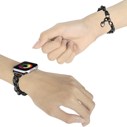 Metal Ripple Twist Chain Watch Band For Apple Watch Ultra 49mm&Watch Ultra 2 49mm / Series 9&8&7 45mm / SE 3&SE 2&6&SE&5&4 44mm / 3&2&1 42mm (Black) by buy2fix