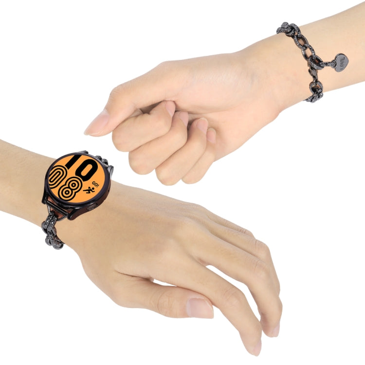 22mm Universal Metal Chain Watch Band(Black) - Watch Bands by buy2fix | Online Shopping UK | buy2fix