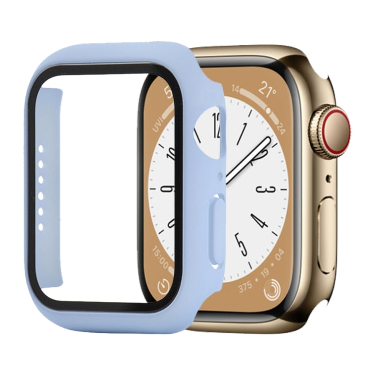 Shockproof PC+Tempered Glass Watch Protective Case For Apple Watch Series 9 / 8 / 7 41mm(Ice Sea Blue) by buy2fix