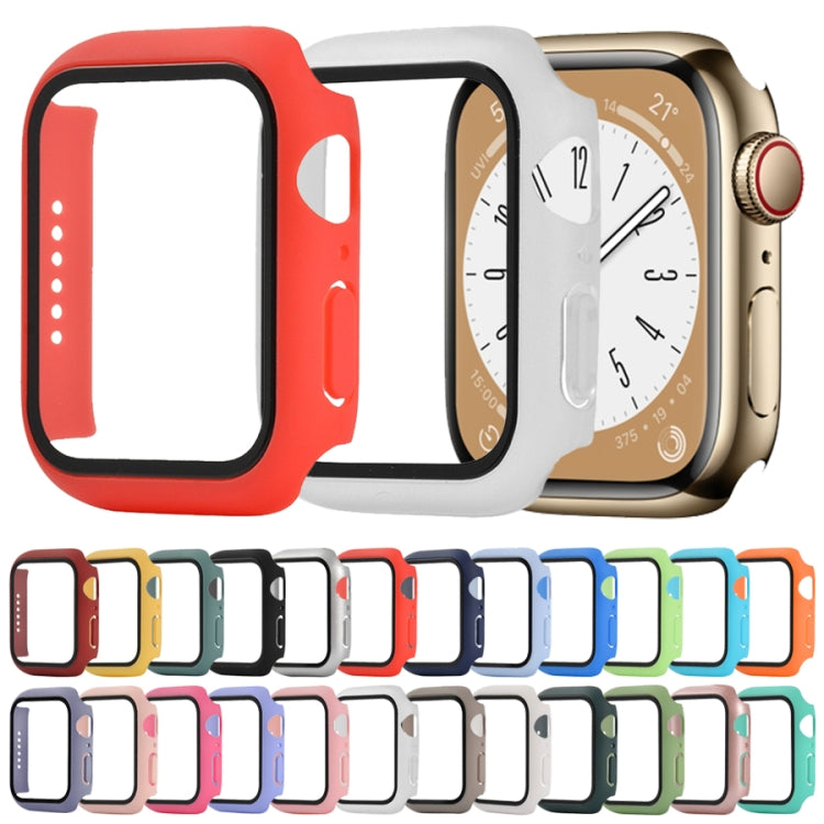 Shockproof PC+Tempered Glass Watch Protective Case For Apple Watch Series 8&7 41mm(Red Pink) - Watch Cases by buy2fix | Online Shopping UK | buy2fix