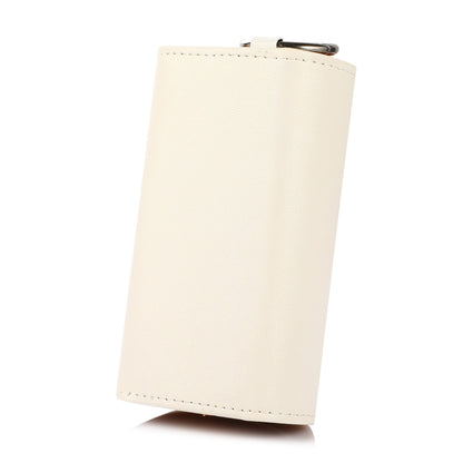 For IQOS ILUMA Pentagram Rivet Leather Texture Flip Electronic Cigarette Storage Bag with Hook(Leather White + Silver Pentagon) - E Cigarette Accessories by buy2fix | Online Shopping UK | buy2fix