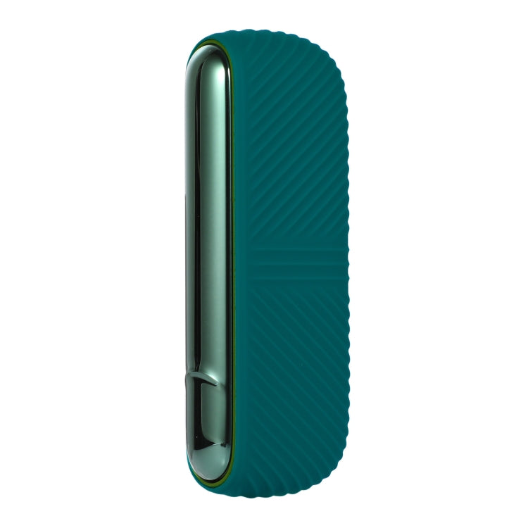 For IQOS ILUMA Silicone Electronic Cigarette Case Charging Compartment With Side Cover(Dark Green) - E Cigarette Accessories by buy2fix | Online Shopping UK | buy2fix