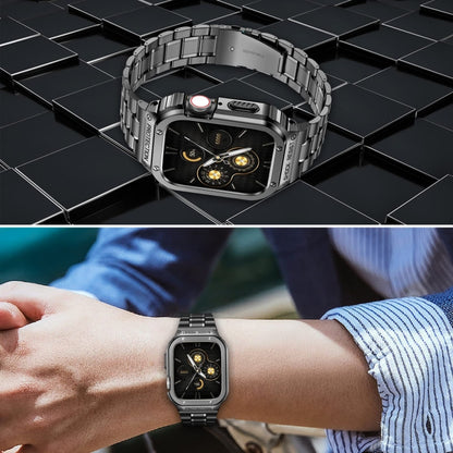 Metal Integrated Watch Protective Case For Apple Watch Series 9 / 8 / 7 45mm(Black) by buy2fix