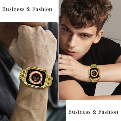 Metal Integrated Watch Protective Case For Apple Watch Ultra 3 / 2 / 1 49mm(Gold) by buy2fix