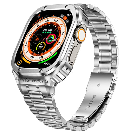 Metal Integrated Watch Protective Case For Apple Watch Ultra 4 / 3 / 2 / 1 49mm(Silver)