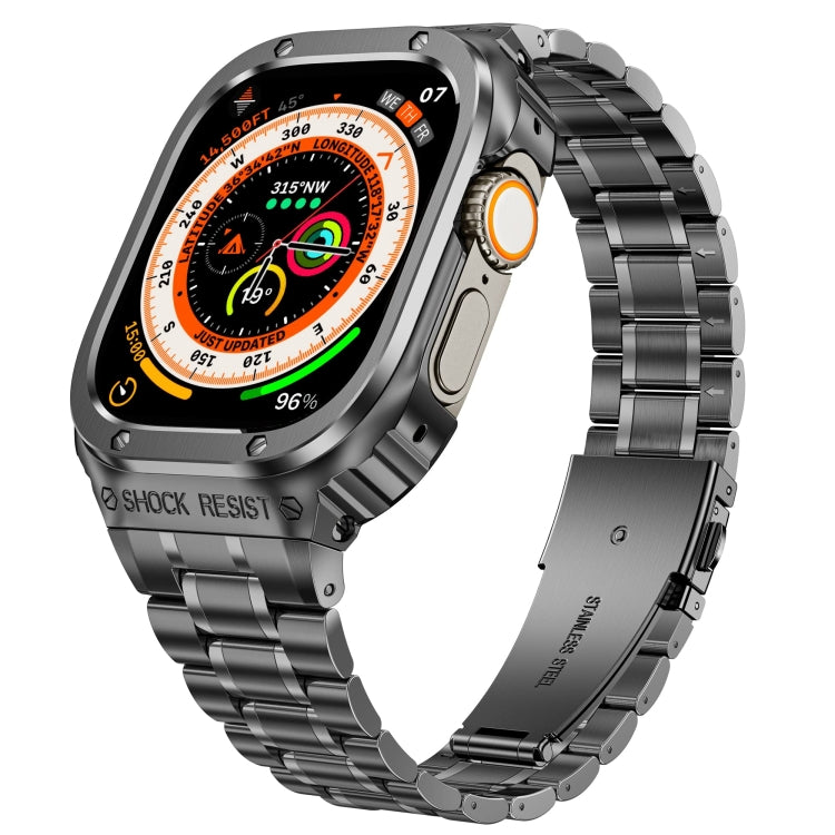 Metal Integrated Watch Protective Case For Apple Watch Ultra 3 / 2 / 1 49mm(Grey) by buy2fix