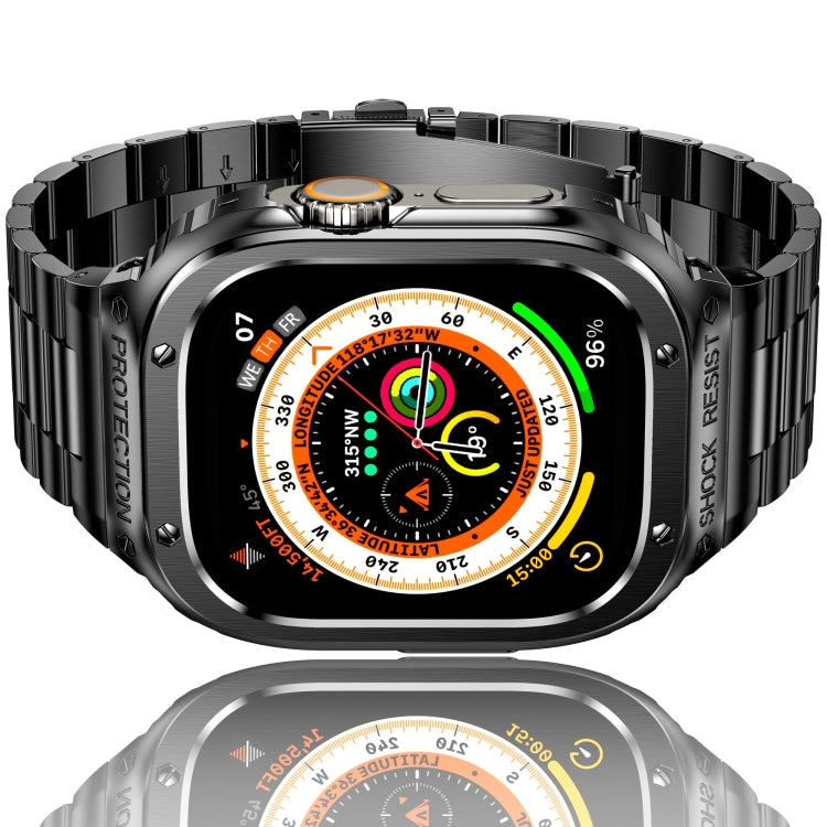 Metal Integrated Watch Protective Case For Apple Watch Ultra 3 / 2 / 1 49mm(Black) by buy2fix