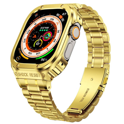 Metal Integrated Watch Protective Case For Apple Watch Series SE 2025&6&SE&5&4 44mm(Gold) by buy2fix
