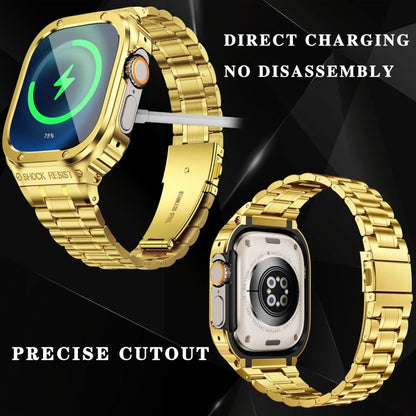 Metal Integrated Watch Protective Case For Apple Watch Series SE 2025&6&SE&5&4 44mm(Gold) by buy2fix