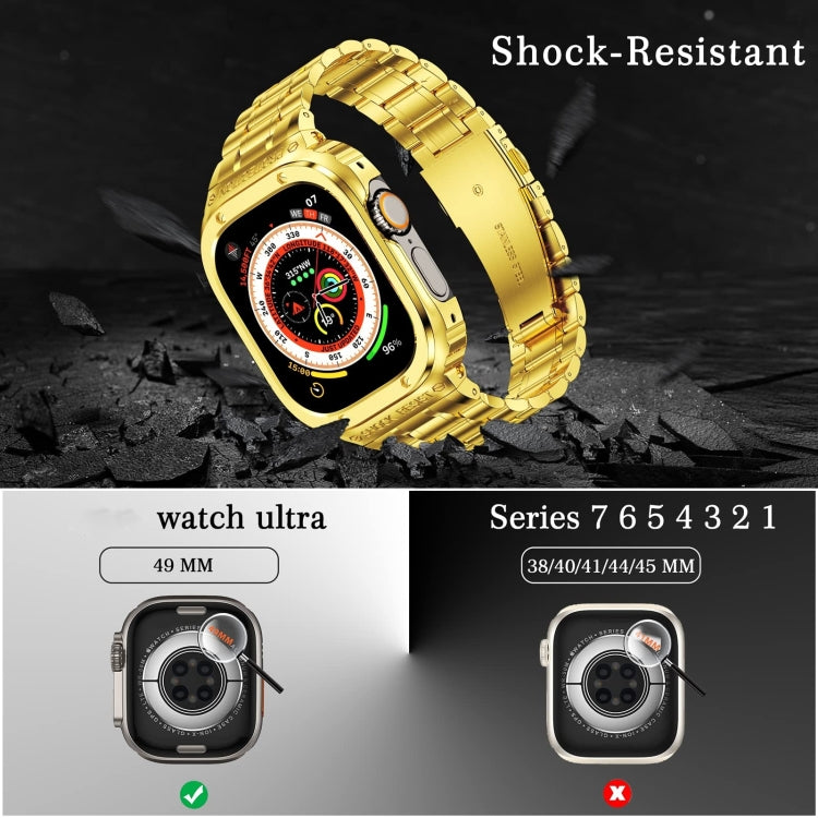 Metal Integrated Watch Protective Case For Apple Watch Series SE 2025&6&SE&5&4 44mm(Gold) by buy2fix