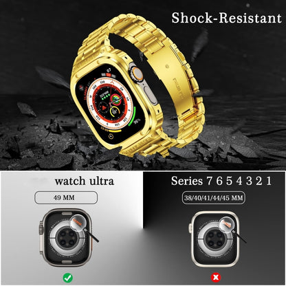 Metal Integrated Watch Protective Case For Apple Watch Series SE 2025&6&SE&5&4 44mm(Gold) by buy2fix
