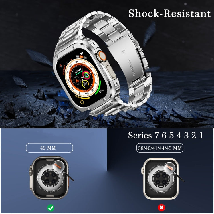 Metal Integrated Watch Protective Case For Apple Watch Series SE 2025&6&SE&5&4 44mm(Silver) by buy2fix