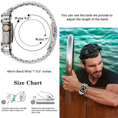 Metal Integrated Watch Protective Case For Apple Watch Series SE 2025&6&SE&5&4 44mm(Silver) by buy2fix