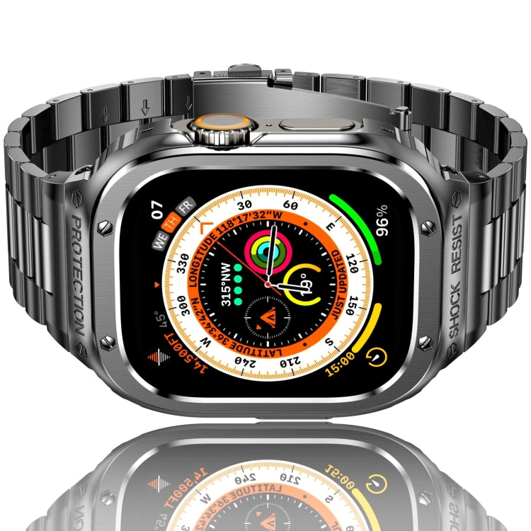 Metal Integrated Watch Protective Case For Apple Watch Series SE 2025&6&SE&5&4 44mm(Grey) by buy2fix