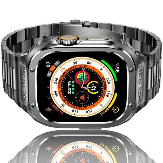 Metal Integrated Watch Protective Case For Apple Watch Series SE 2025&6&SE&5&4 44mm(Grey) by buy2fix