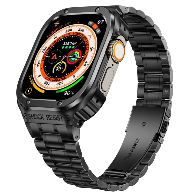 Metal Integrated Watch Protective Case For Apple Watch Series SE 2025&6&SE&5&4 44mm(Black) by buy2fix