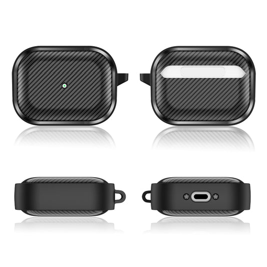 For AirPods Pro Photo Frame Carbon Fiber Series Earphone Case(Black) by buy2fix