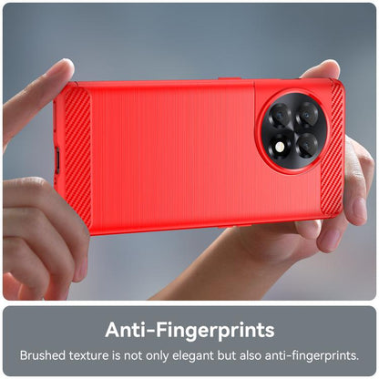 For OnePlus 11R Brushed Texture Carbon Fiber TPU Phone Case(Red) by buy2fix
