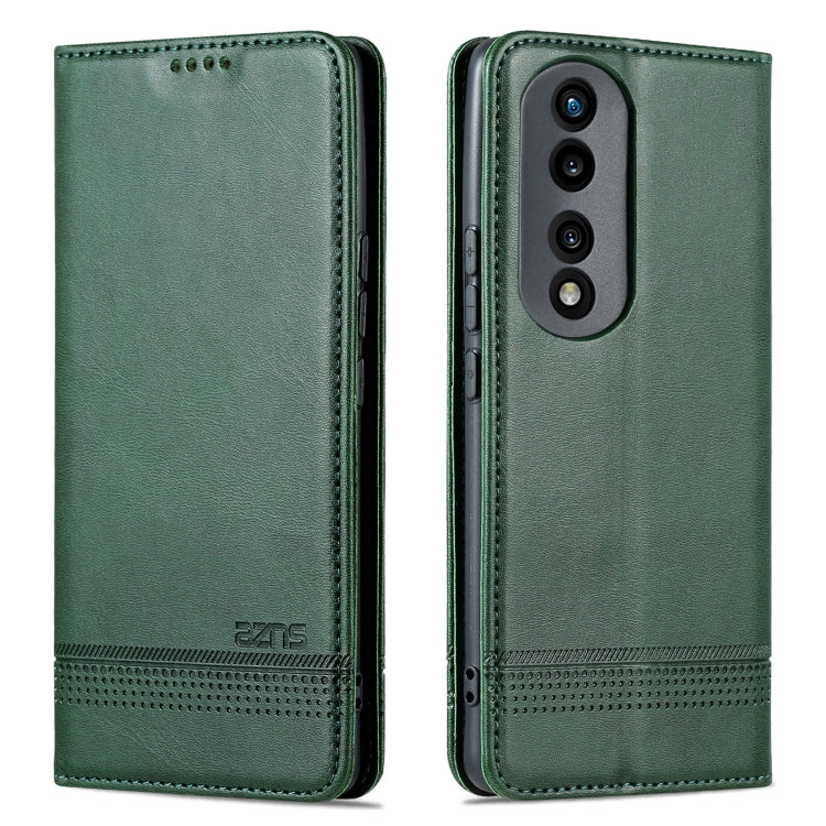 For Honor 90 Pro AZNS Magnetic Calf Texture Flip Leather Phone Case(Dark Green) - Honor Cases by AZNS | Online Shopping UK | buy2fix