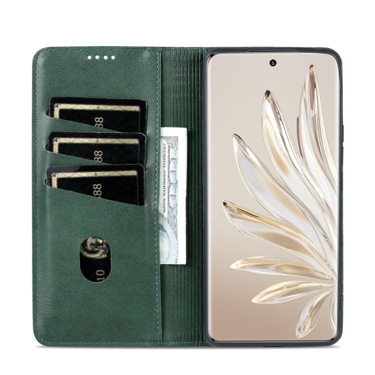 For Honor 90 Pro AZNS Magnetic Calf Texture Flip Leather Phone Case(Dark Green) - Honor Cases by AZNS | Online Shopping UK | buy2fix