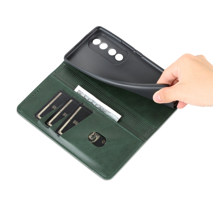 For Honor 90 Pro AZNS Magnetic Calf Texture Flip Leather Phone Case(Dark Green) - Honor Cases by AZNS | Online Shopping UK | buy2fix