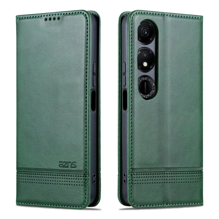 For Honor Play 40 AZNS Magnetic Calf Texture Flip Leather Phone Case(Dark Green) - Honor Cases by AZNS | Online Shopping UK | buy2fix