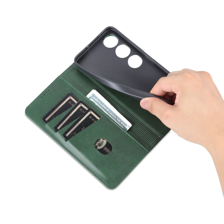 For Honor Play 40 AZNS Magnetic Calf Texture Flip Leather Phone Case(Dark Green) - Honor Cases by AZNS | Online Shopping UK | buy2fix