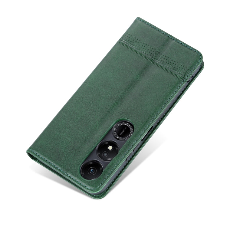 For Honor Play 40 AZNS Magnetic Calf Texture Flip Leather Phone Case(Dark Green) - Honor Cases by AZNS | Online Shopping UK | buy2fix