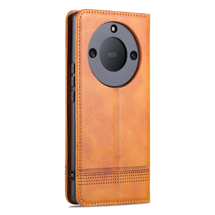 For Honor X50 AZNS Magnetic Calf Texture Flip Leather Phone Case(Light Brown) - Honor Cases by AZNS | Online Shopping UK | buy2fix