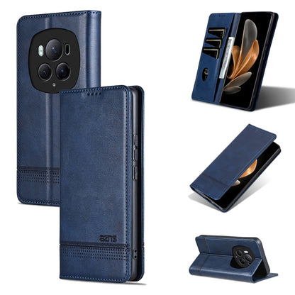 For Honor Magic6 Pro AZNS Magnetic Calf Texture Flip Leather Phone Case(Dark Blue) - Honor Cases by AZNS | Online Shopping UK | buy2fix