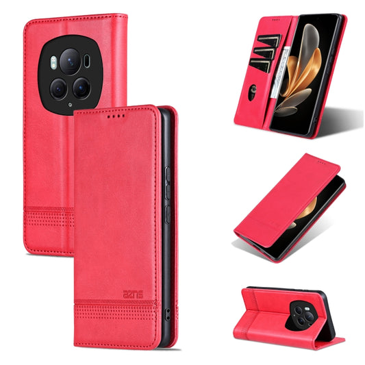 For Honor Magic6 Pro AZNS Magnetic Calf Texture Flip Leather Phone Case(Red) - Honor Cases by AZNS | Online Shopping UK | buy2fix