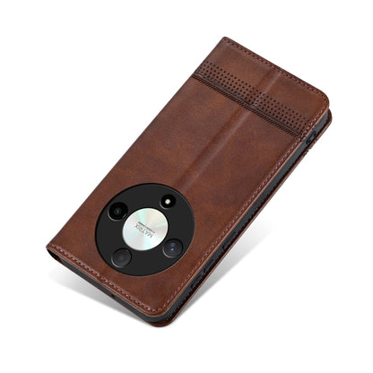 For Honor Magic6 Lite 5G/X9b AZNS Magnetic Calf Texture Flip Leather Phone Case(Dark Brown) - Honor Cases by AZNS | Online Shopping UK | buy2fix