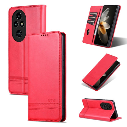 For Honor 200 AZNS Magnetic Calf Texture Flip Leather Phone Case(Red) - Honor Cases by AZNS | Online Shopping UK | buy2fix