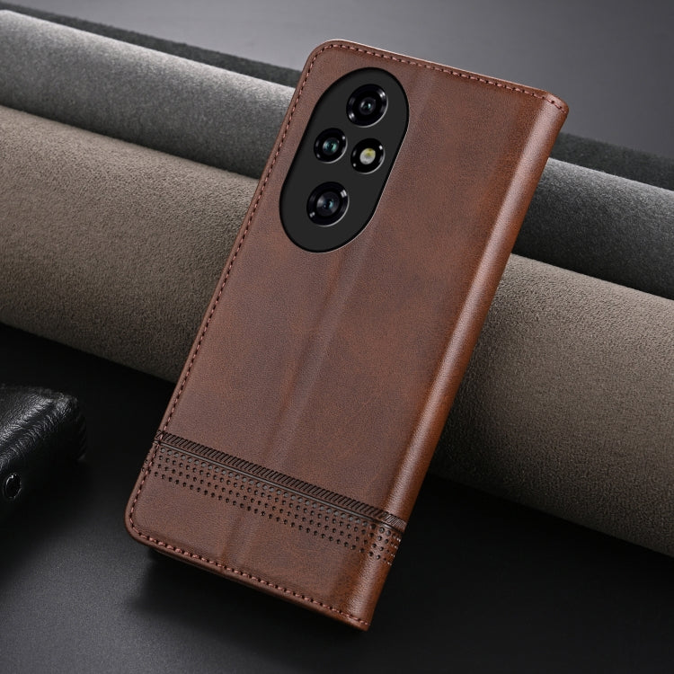 For Honor 200 Pro AZNS Magnetic Calf Texture Flip Leather Phone Case(Dark Brown) - Honor Cases by AZNS | Online Shopping UK | buy2fix