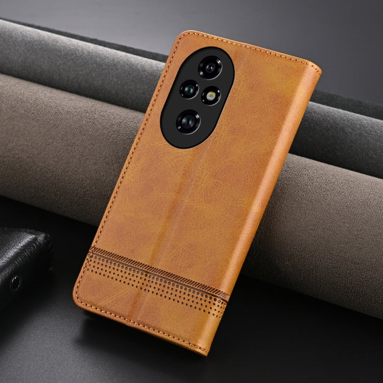 For Honor 200 Pro AZNS Magnetic Calf Texture Flip Leather Phone Case(Light Brown) - Honor Cases by AZNS | Online Shopping UK | buy2fix