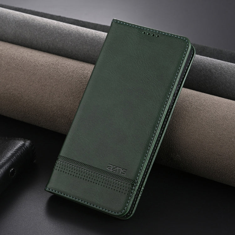 For Honor 200 Lite Global AZNS Magnetic Calf Texture Flip Leather Phone Case(Dark Green) - Honor Cases by AZNS | Online Shopping UK | buy2fix